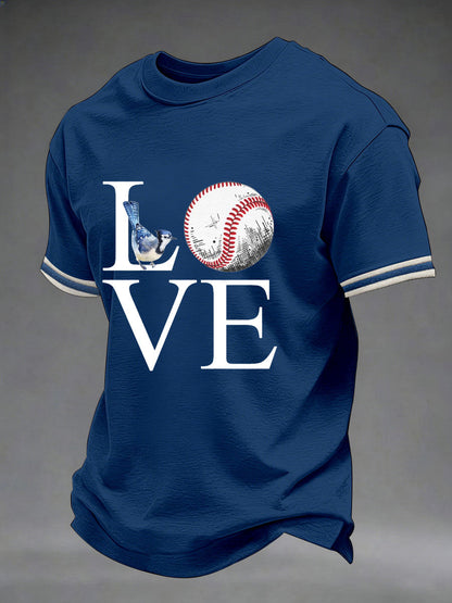 Men's Baseball Print Casual T-Shirt