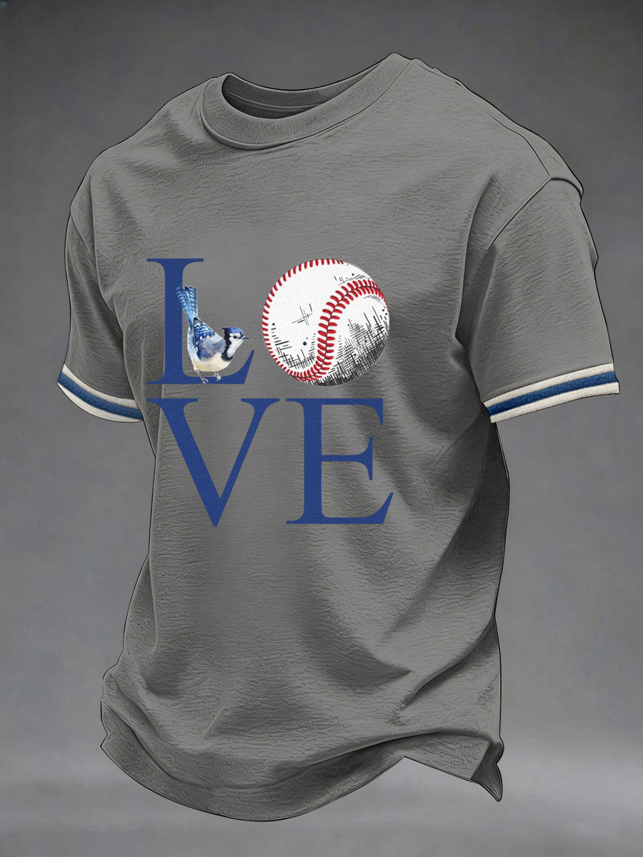 Men's Baseball Print Casual T-Shirt