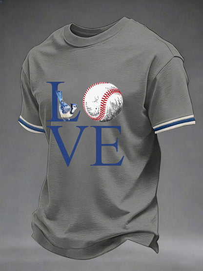 Men's Baseball Print Casual T-Shirt