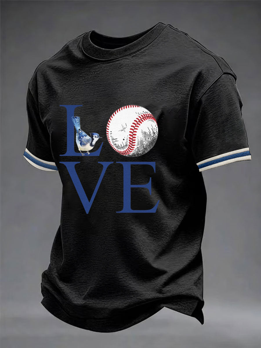 Men's Baseball Print Casual T-Shirt