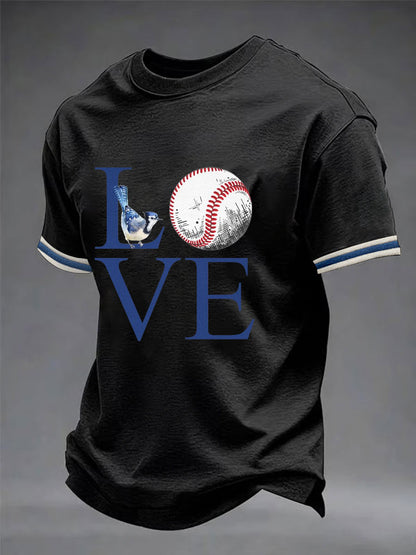 Men's Baseball Print Casual T-Shirt