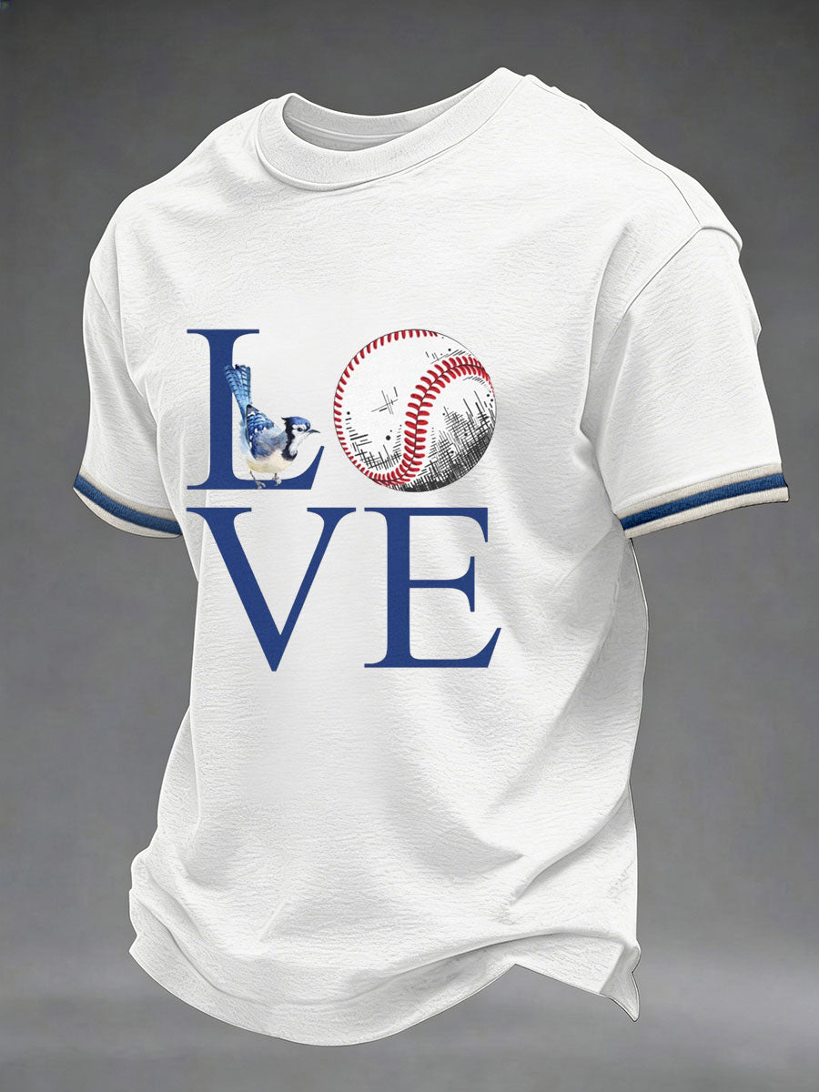 Men's Baseball Print Casual T-Shirt