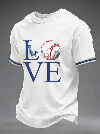 Men's Baseball Print Casual T-Shirt