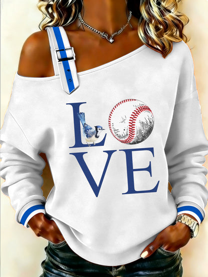Women's Baseball Print Casual Top