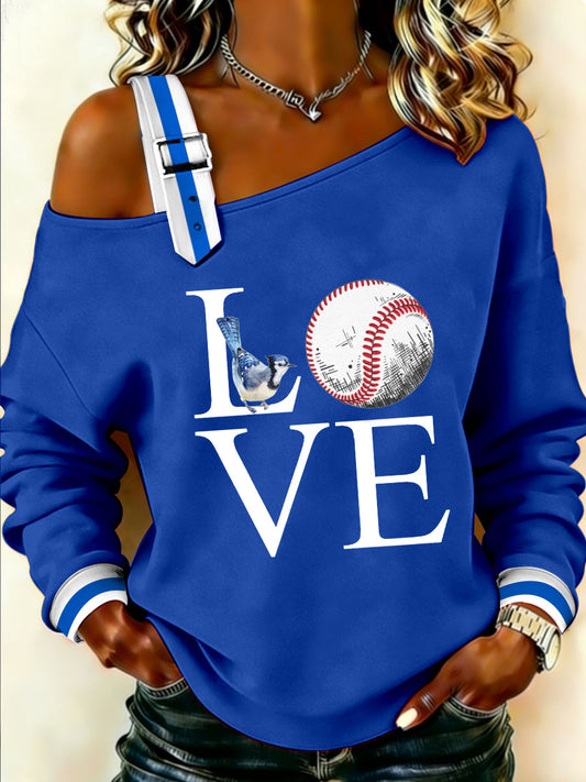 Women's Baseball Print Casual Top