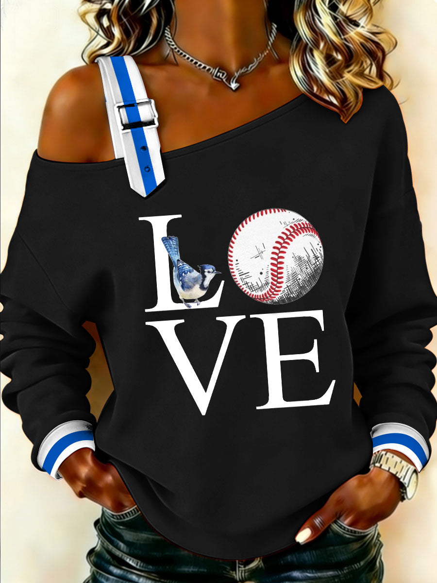 Women's Baseball Print Casual Top