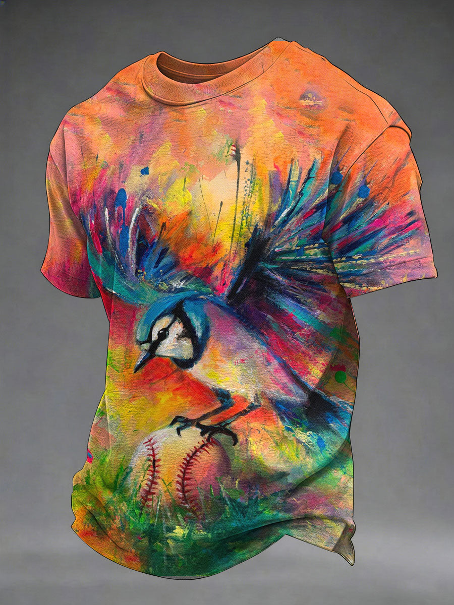Men's Baseball Print Casual T-Shirt