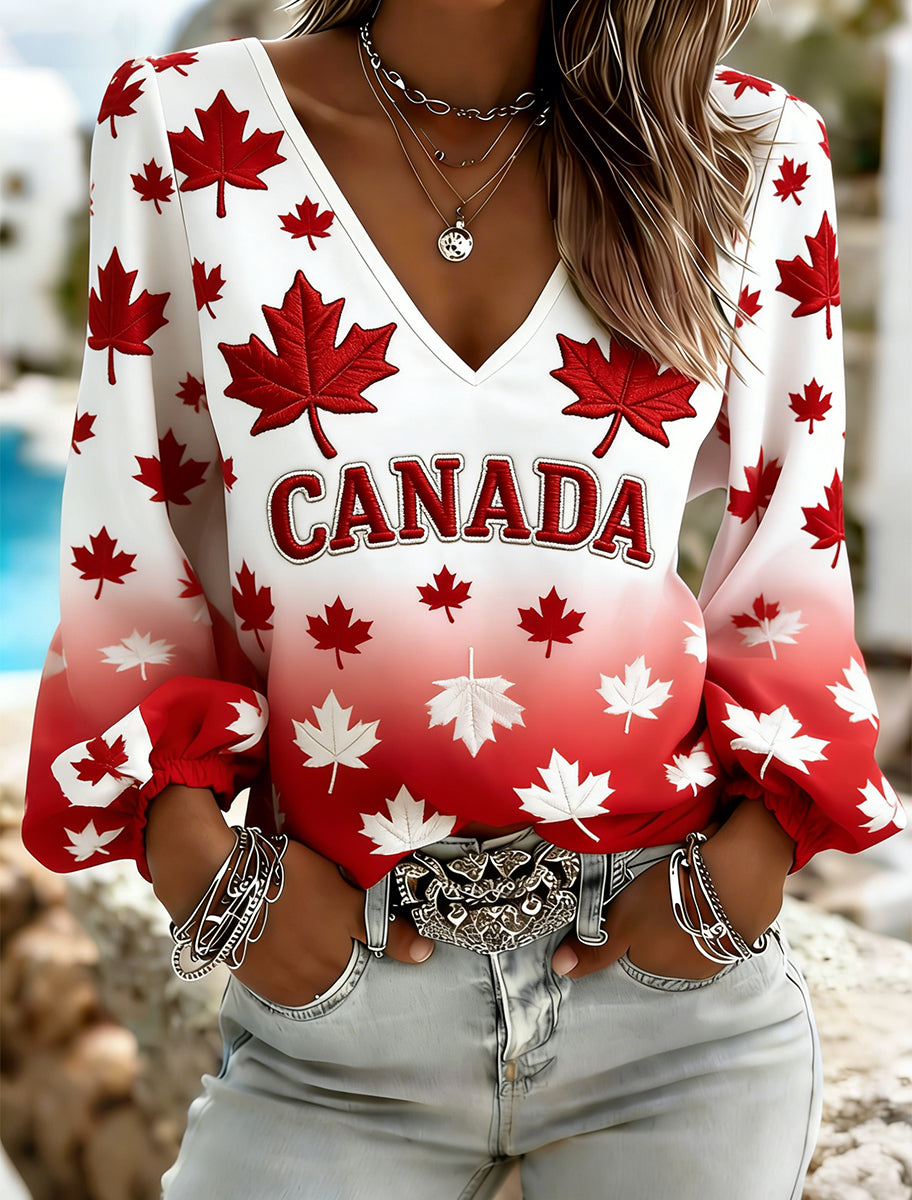 Women's Victoria Day Print Long-Sleeved T-Shirt