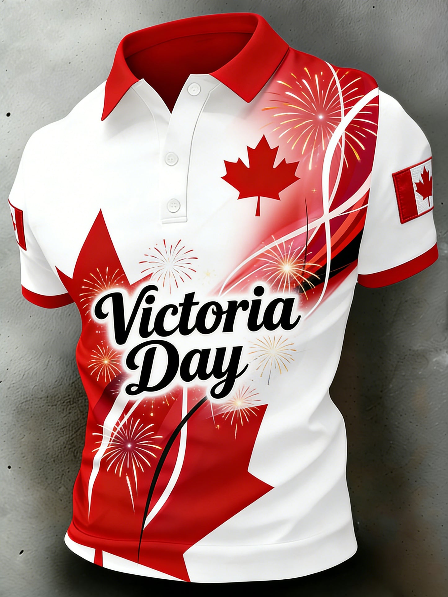 Men's Victoria Day Print Polo Shirt