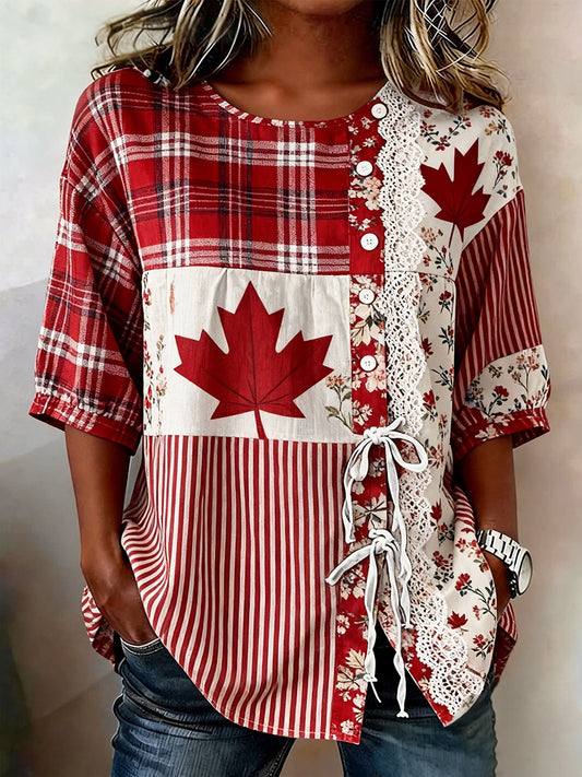 Women's Canada Printed Casual T-Shirt