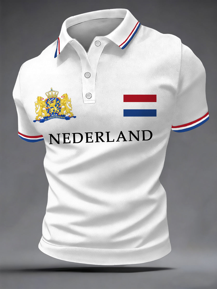 Men's Nederland Print Koningsdag Casual Top