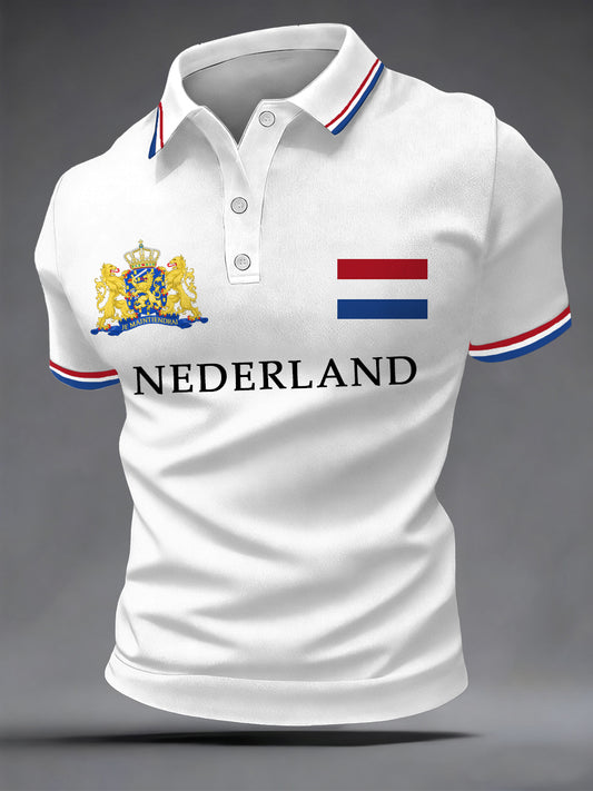 Men's Nederland Print Koningsdag Casual Top