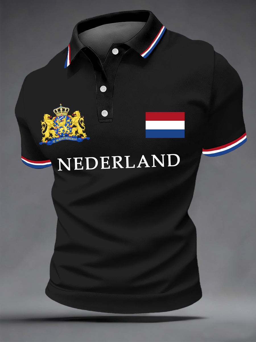 Men's Nederland Print Koningsdag Casual Top