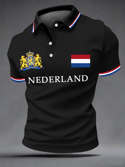 Men's Nederland Print Koningsdag Casual Top