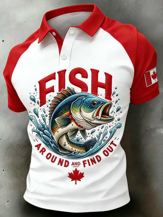 Men's Fishing Enthusiast Printed Polo Shirt