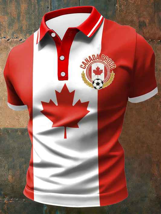 Men's Soccer Print Casual Top