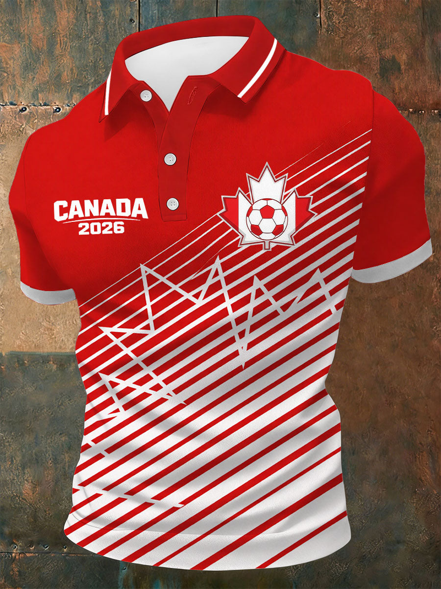 Men's Soccer Print Casual Top