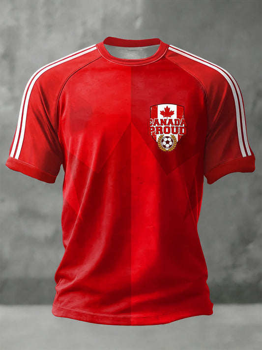 Men's Soccer Print Casual T-Shirt