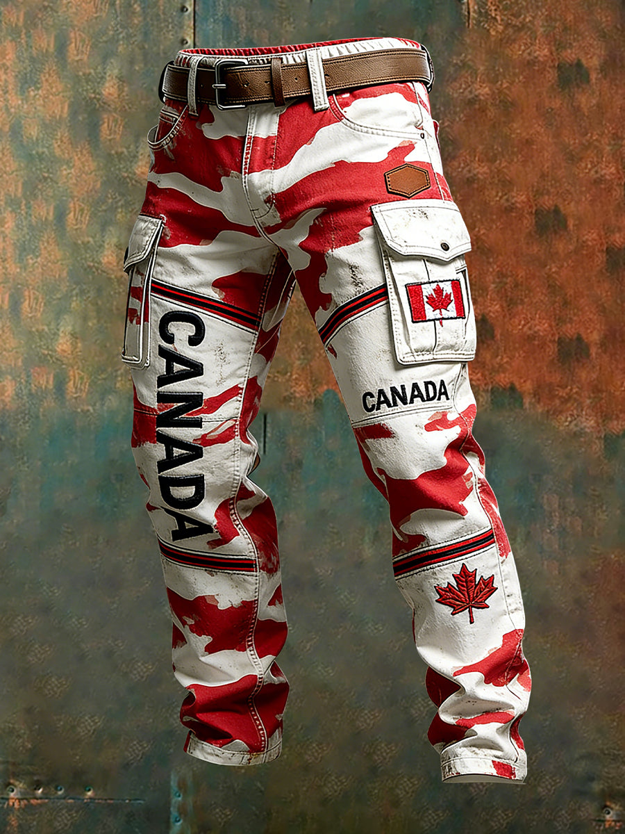 Men's Cargo Pants With Outdoor-Themed Prints