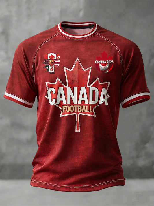 Canada 2026 Soccer Maple Leaf Commemorative Casual T-Shirt