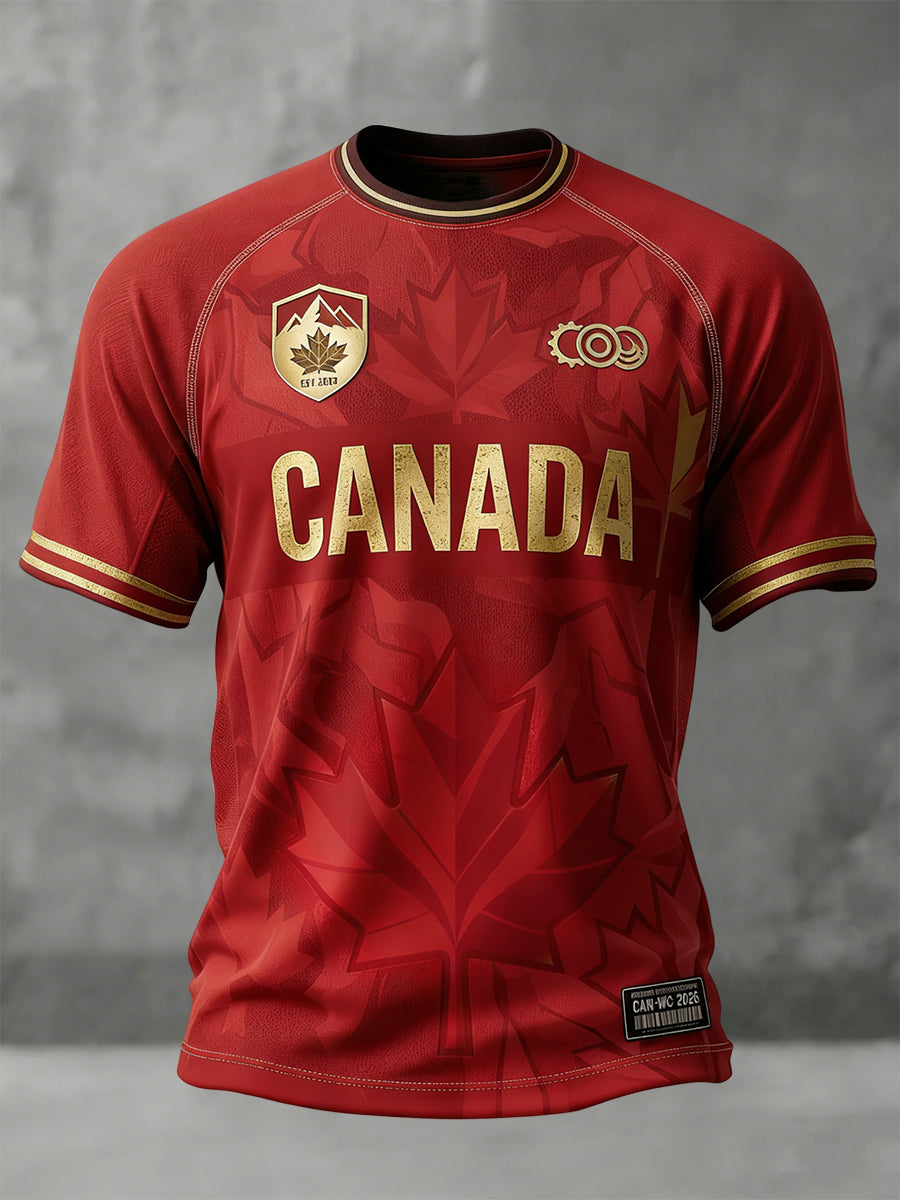 Retro Canada 2026 Soccer Match Commemorative Casual T-Shirt