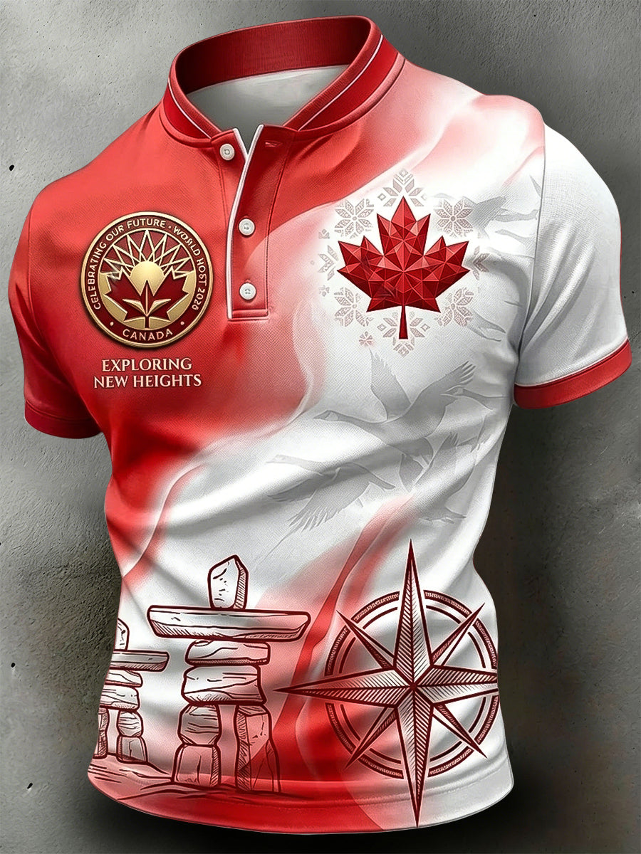 Retro Canada 2026 Soccer Match Artistic Casual Polo Shirt