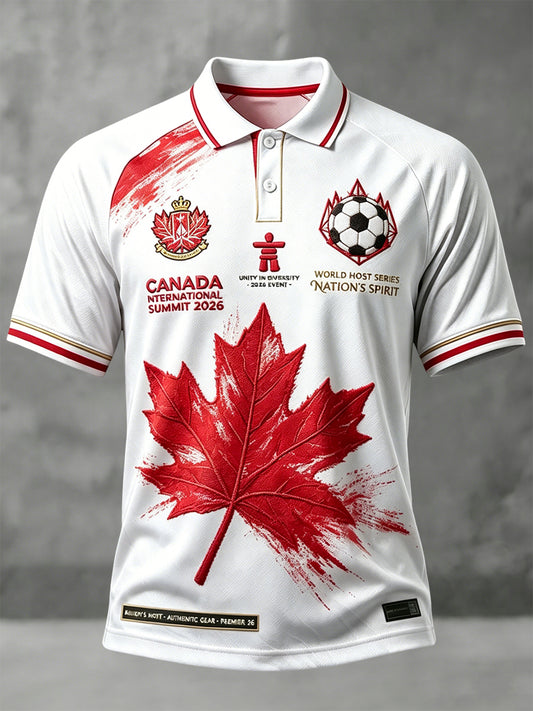 Canada 2026 Soccer Maple Leaf Commemorative Polo Shirt