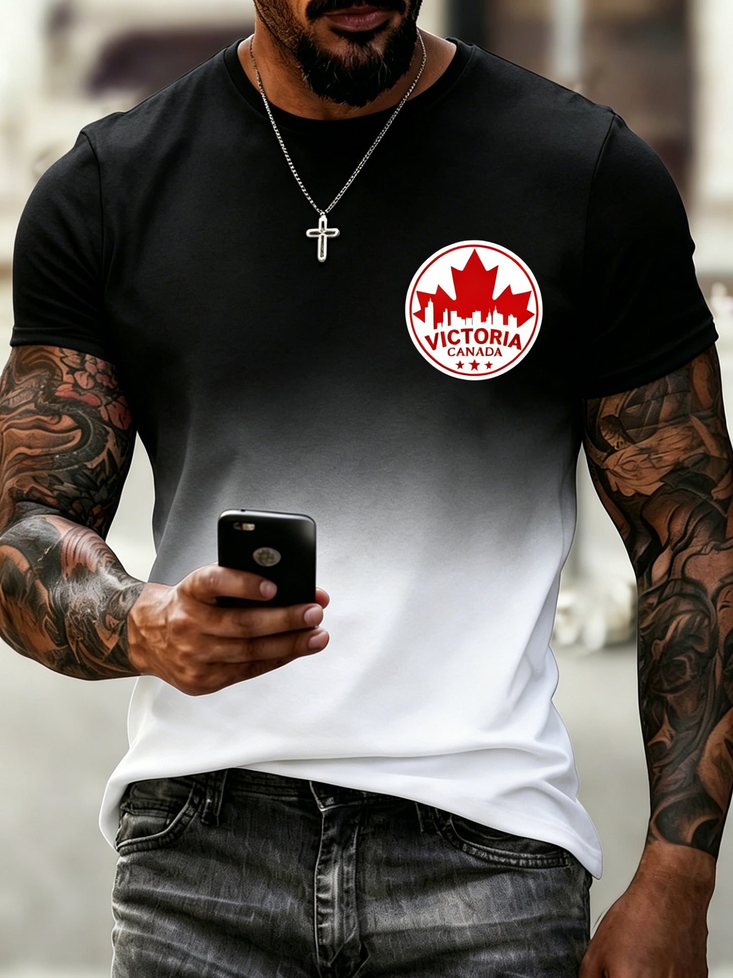 Men's Canadian Victoria Day Commemorative Art Print T-Shirt