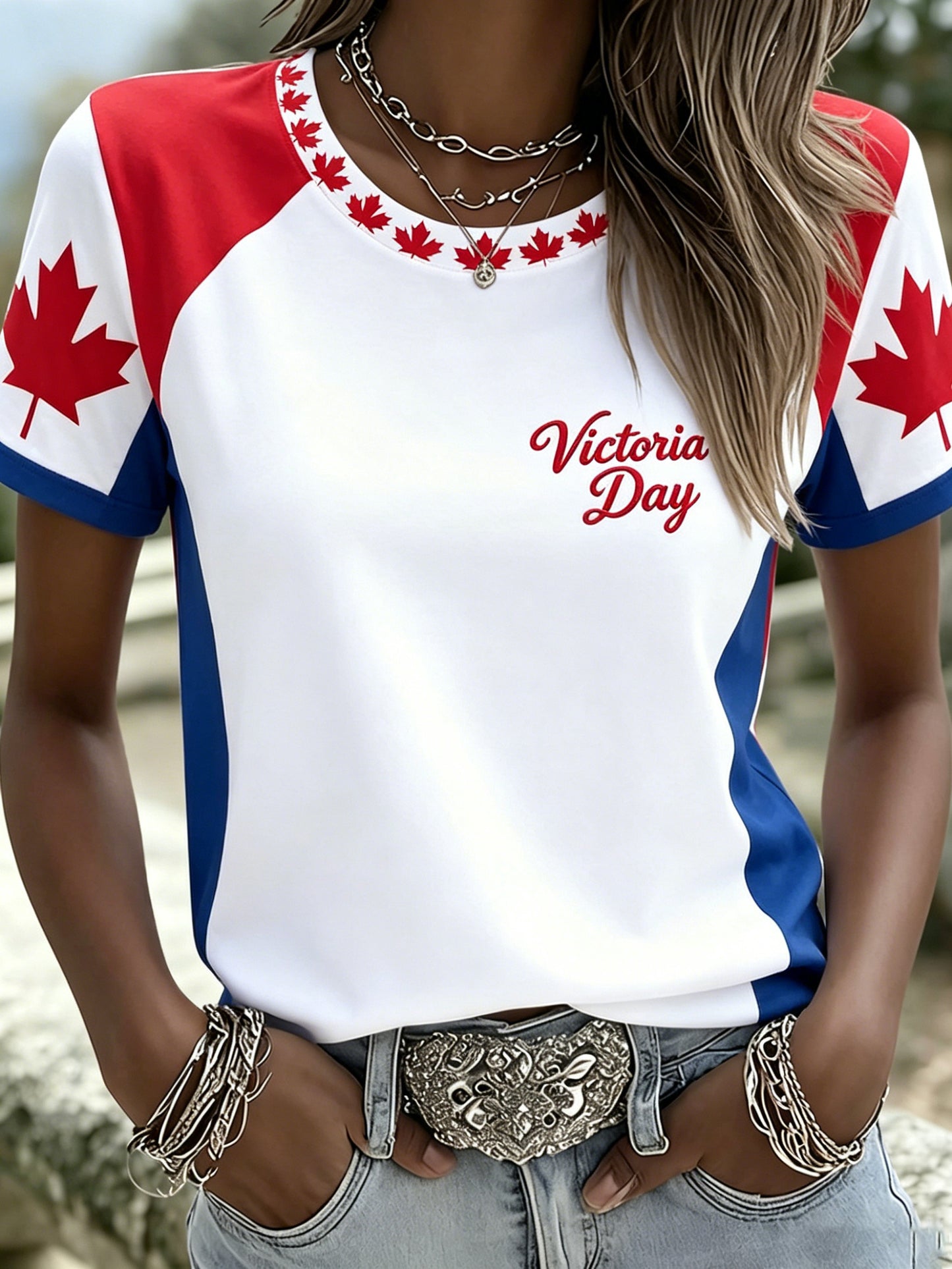 Women's Canadian Victoria Holiday Commemorative Art Print T-Shirt