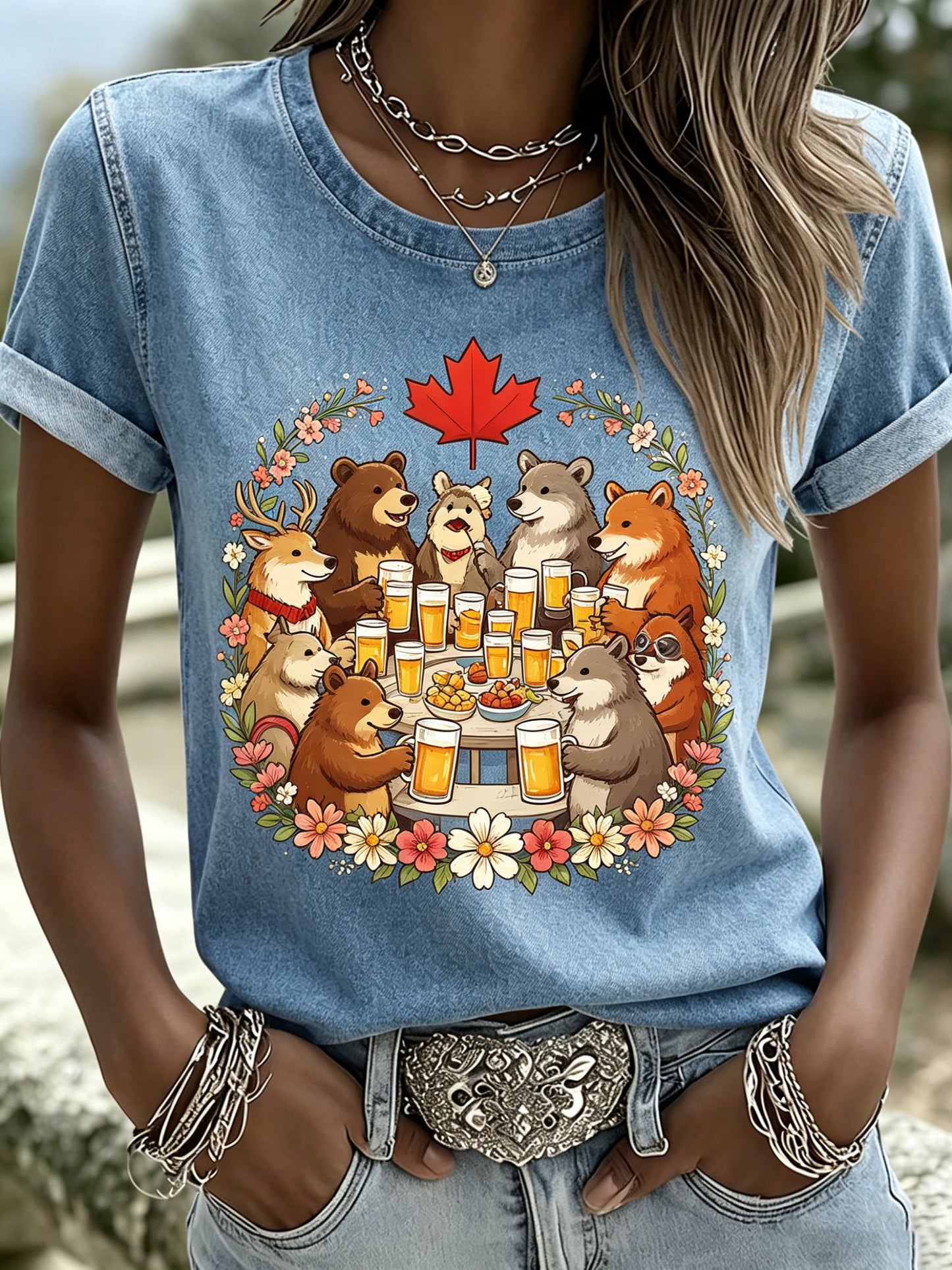Women's Canadian Victoria Holiday Commemorative Art Print T-Shirt