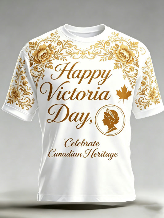 Men's Canada Victoria Day Commemorative Art Print T-Shirt