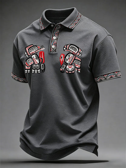 Men's Indigenous Totem Art Casual Top