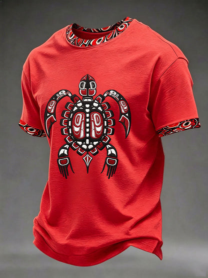 Men's Indigenous Totem Art Casual T-Shirt
