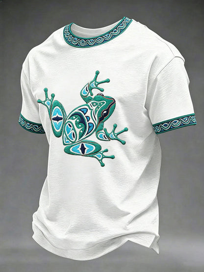 Men's Indigenous Totem Art Casual T-Shirt