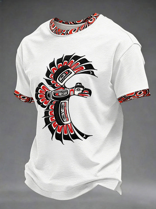 Men's Indigenous Totem Art Casual T-Shirt