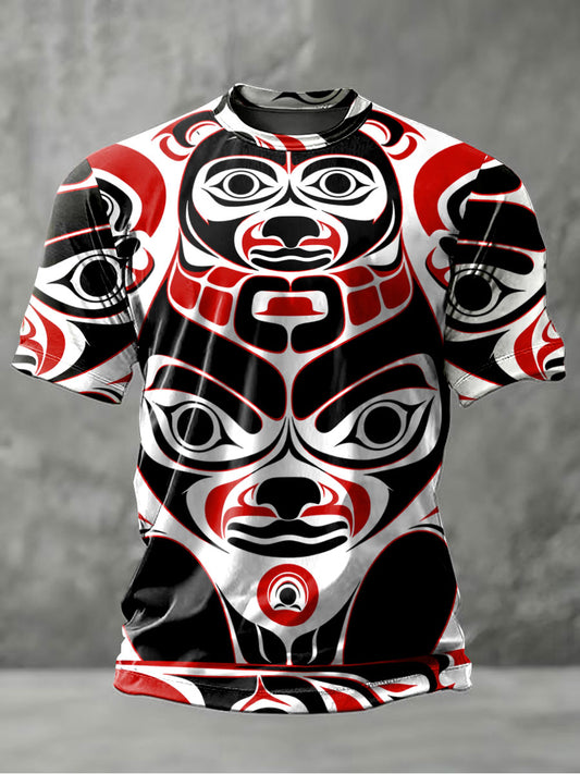 Men's Indigenous Totem Art Casual T-Shirt