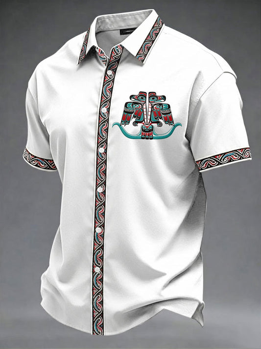 Men's Indigenous Totem Art Casual Shirt