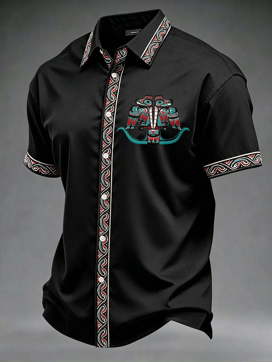 Men's Indigenous Totem Art Casual Shirt