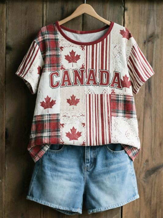 Women's Canadian Maple Leaf Casual T-Shirt