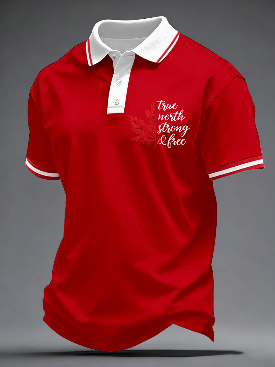 Men's Canada True North Strong And Free Printed Casual Top