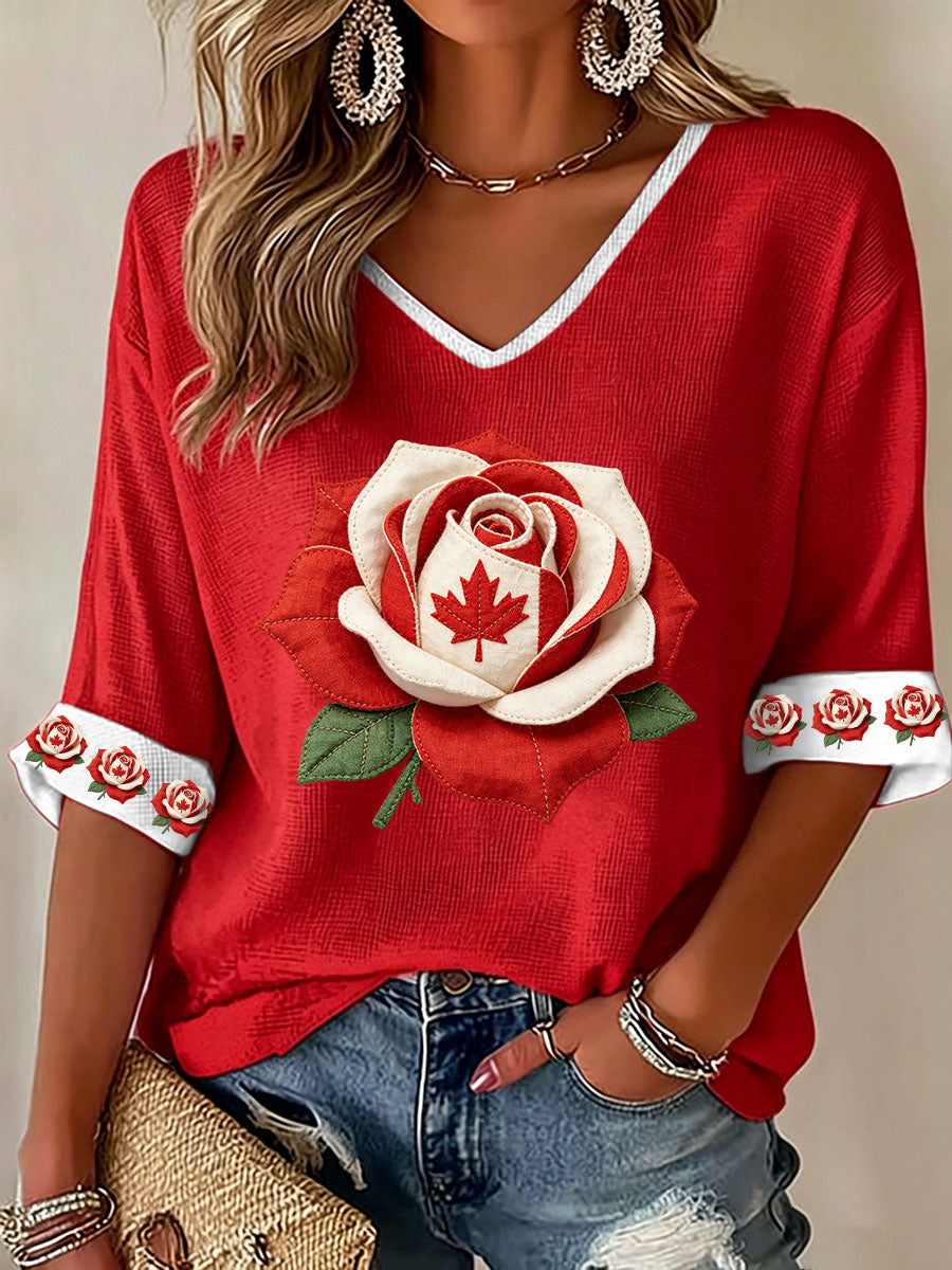 Women's Canada Print Casual T-Shirt