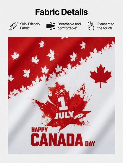 Men's Canada Day Print Polo Collar Casual Short Sleeved Shirt