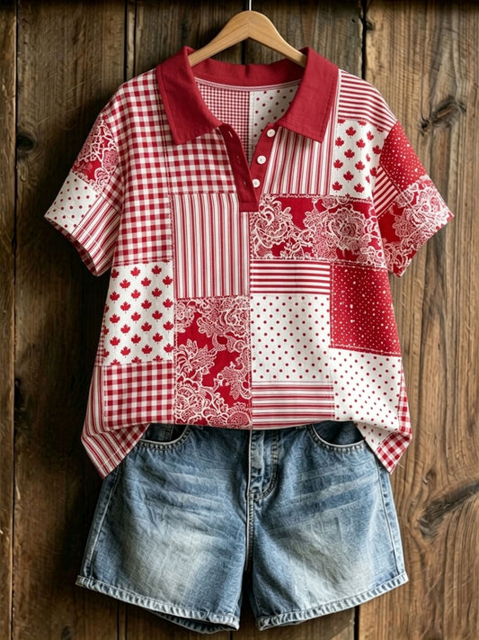 Women's Canada Maple Leaf Art Print Casual T-Shirt