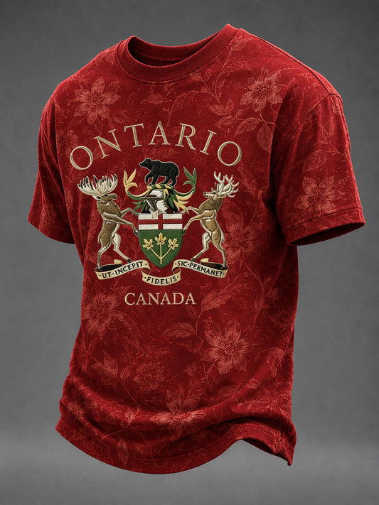 Men's Ontario Print Casual T-Shirt