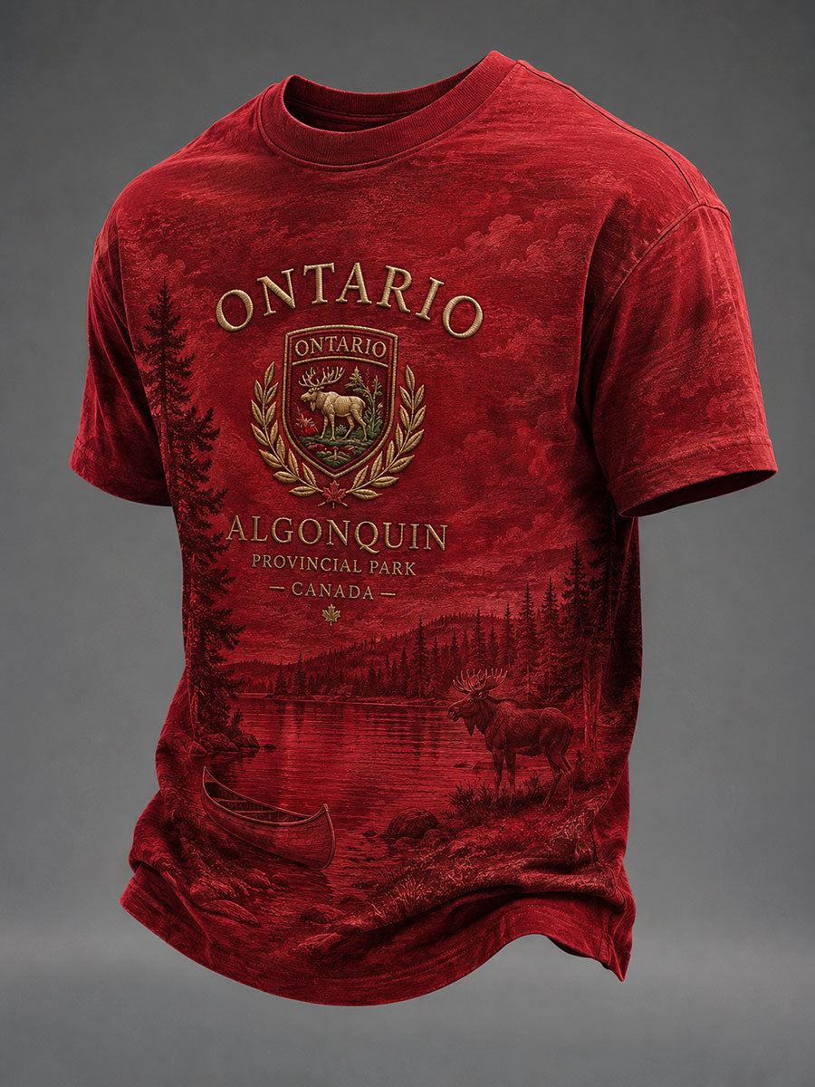 Men's Ontario Print Casual T-Shirt