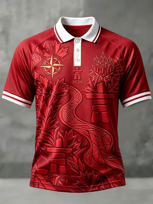 Men's Canada Soccer Print Casual Top