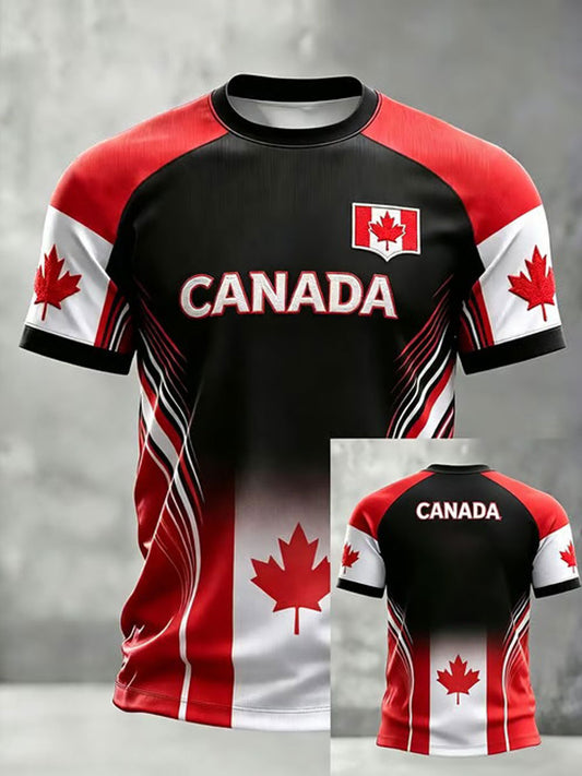 Men's Canada Soccer Print Casual T-Shirt