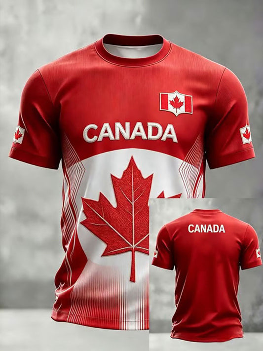 Men's Canada Soccer Print Casual T-Shirt