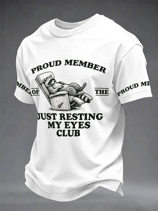 Men's “Just Resting My Eyes Club ” Father's Day Fun Casual T-shirt