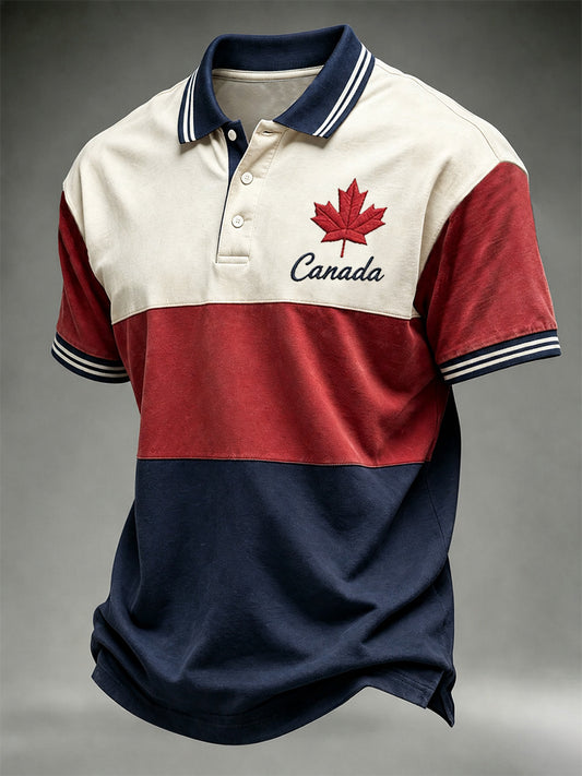 Men's Proud To Be Canadian Print Casual Polo
